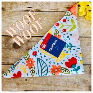 Adjustable Soft Bright Floral Dog Scarf